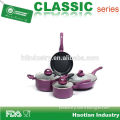 7pcs purple color non stick cooking pan set